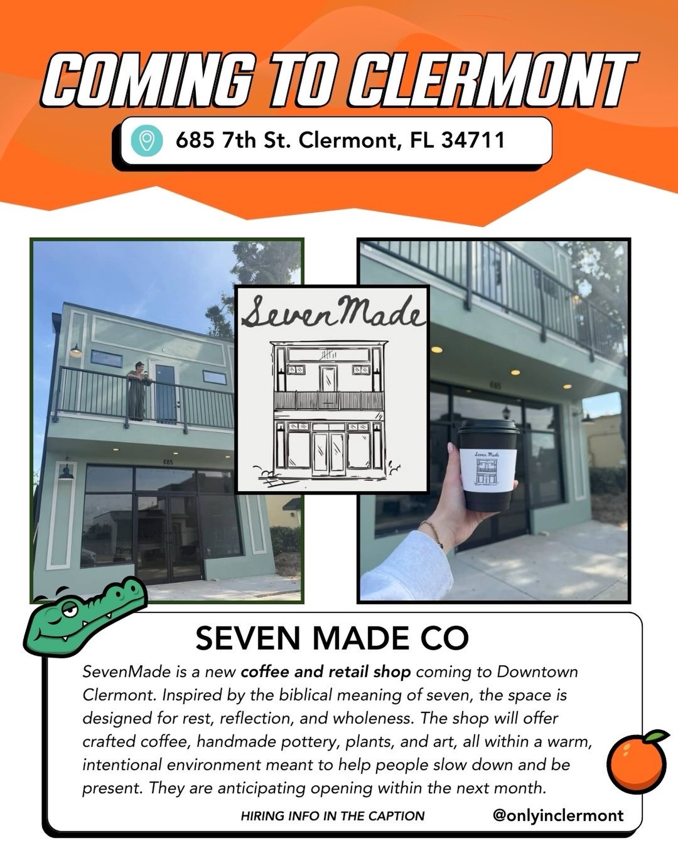 OnlyinClermont - ☕️ SEVENMADE CO | CLERMONT, FL ☕️ A new coffee shop is ...