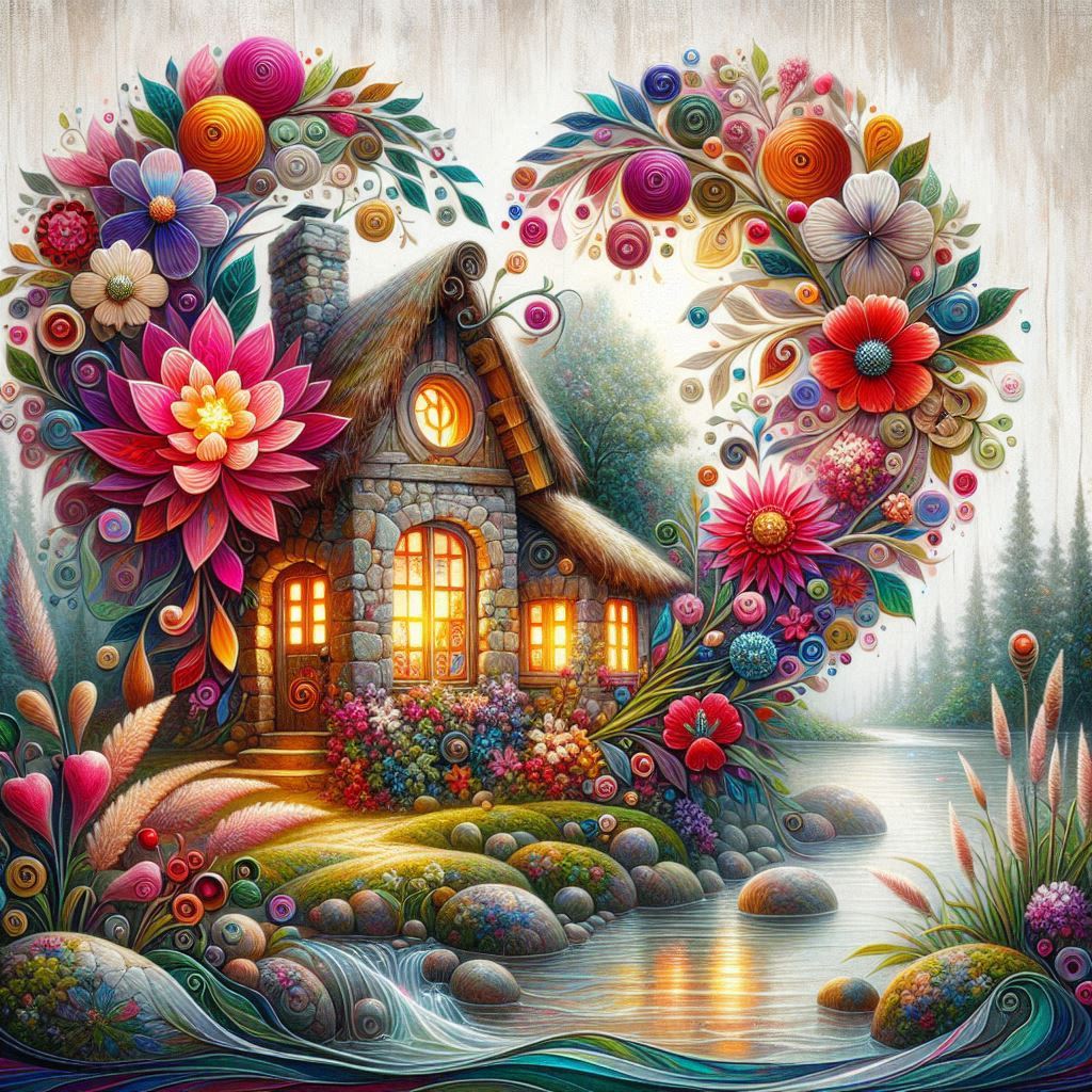 World - Nestled by a gentle stream and glowing with warmth, this ...