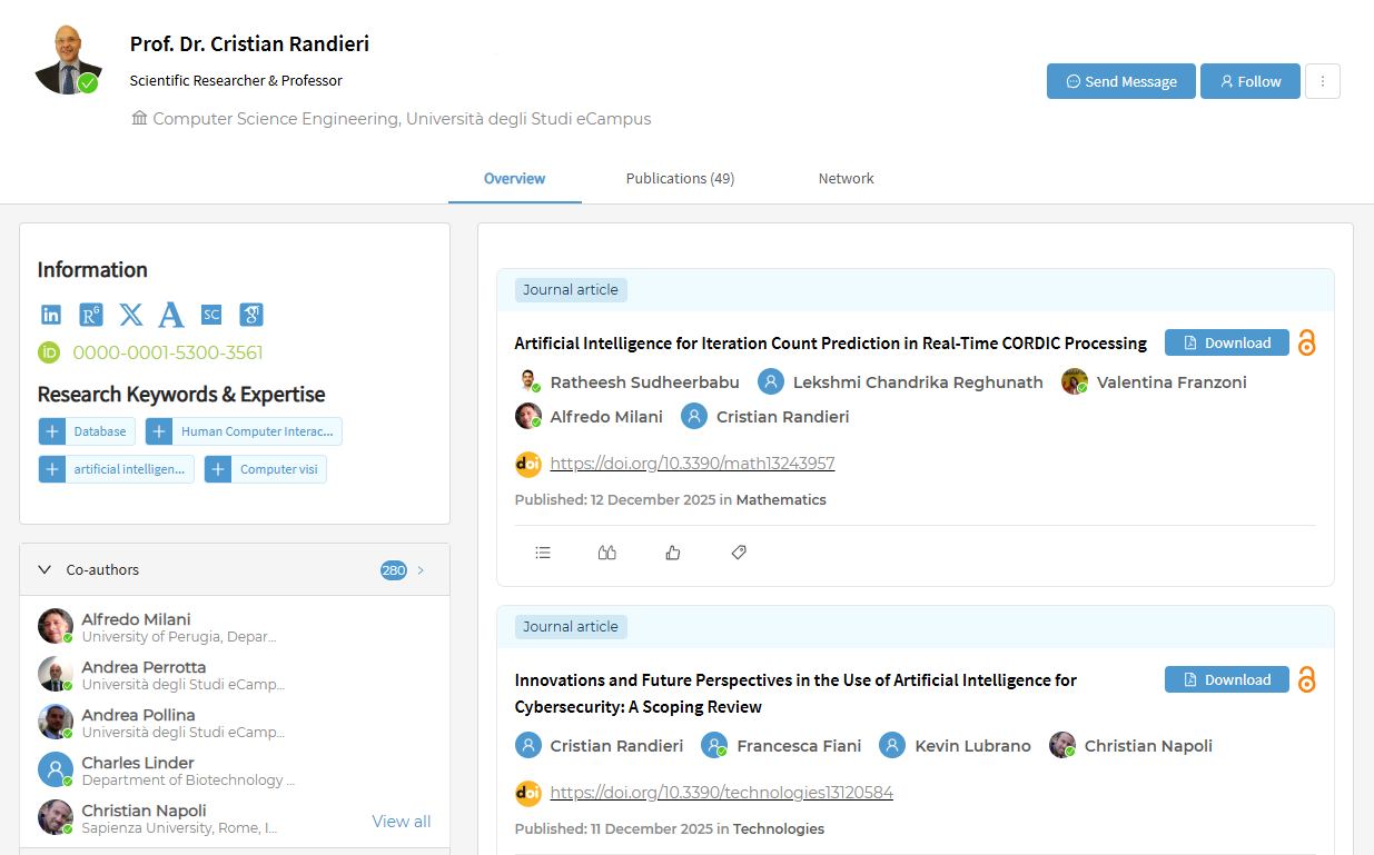 SciProfiles - 💼 Meet Professor Cristian Randieri, Founder & CEO of ...