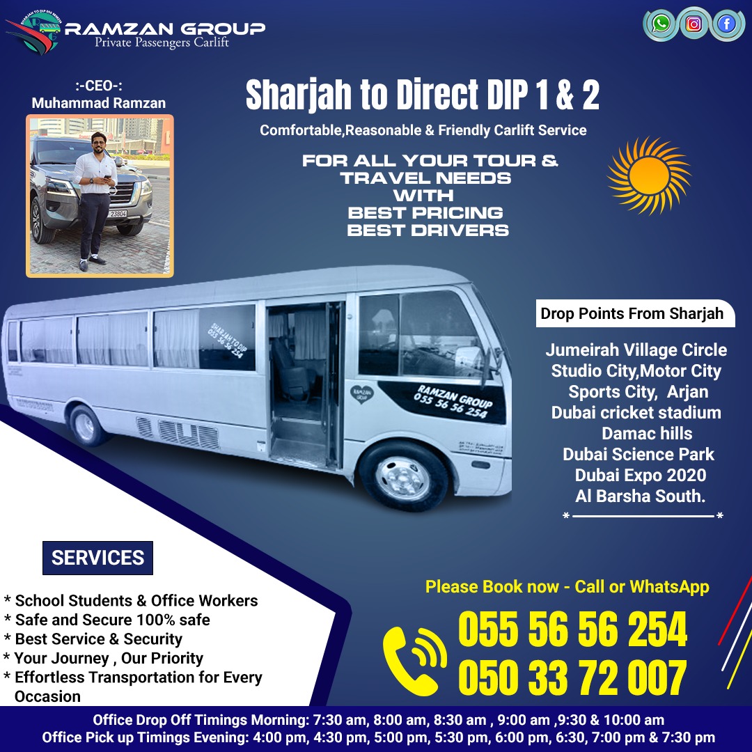 Car Lift from Sharjah to DIP - Ramzan Group Transport offers pick up ...