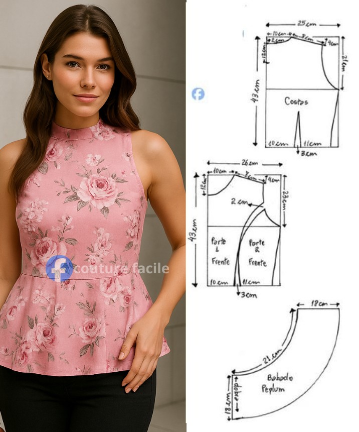 Haut Péplum Topshop Corail – Taille S (équivalent 8) – Excellent état Occasion