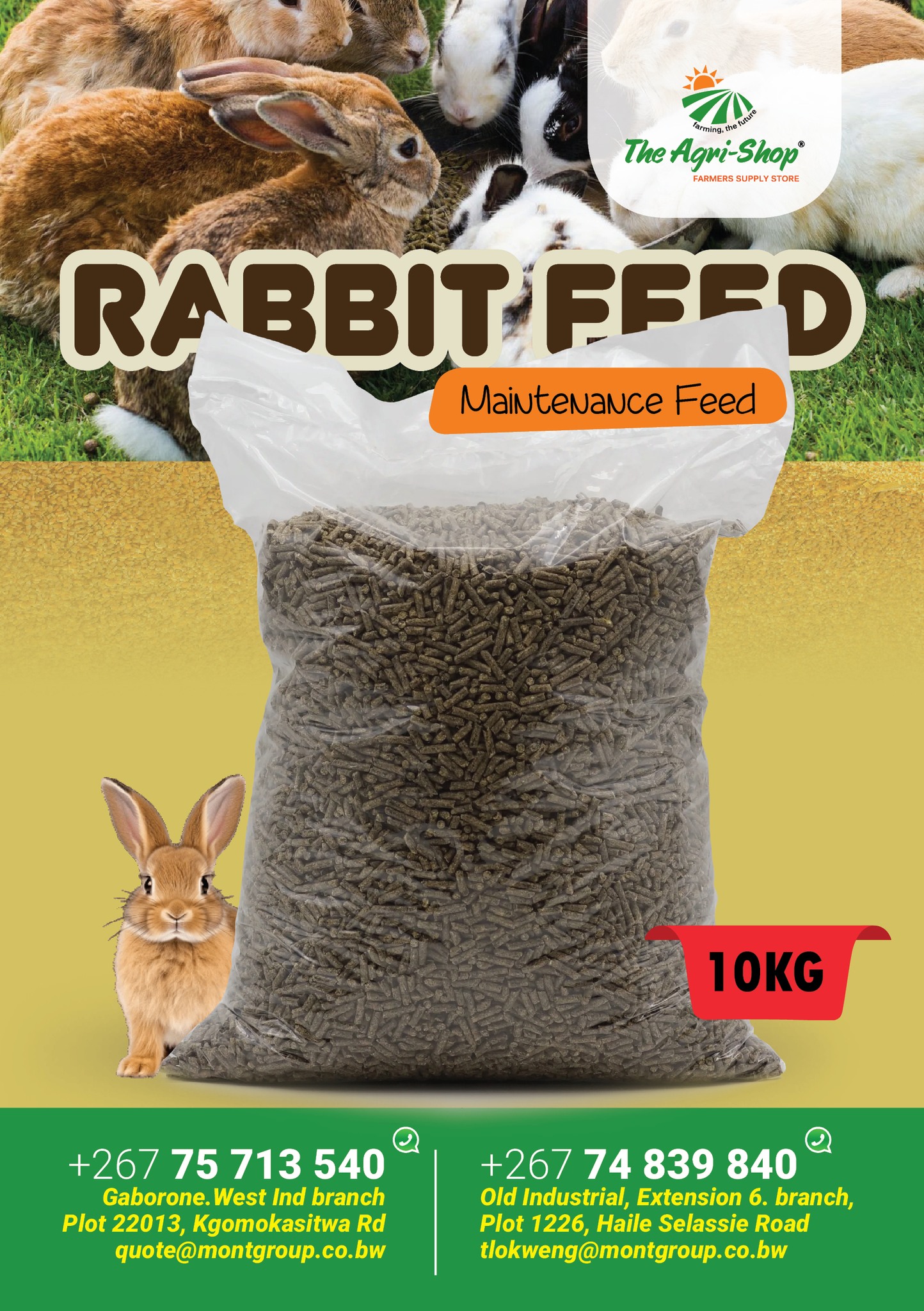 Rabbit Feed P69.95 per 10kg bag... - Feed Centre Botswana | Facebook