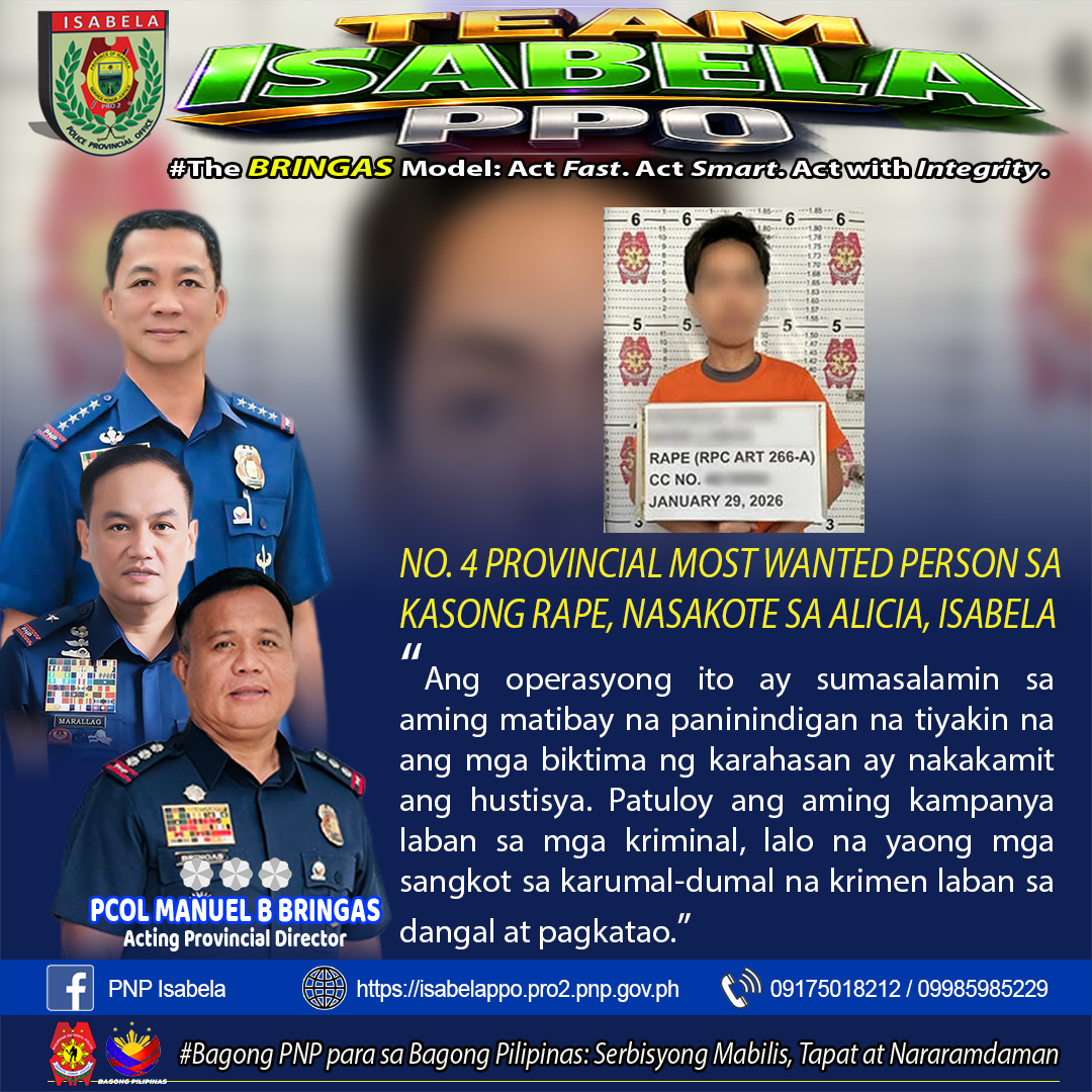 PNP - NO. 4 PROVINCIAL MOST WANTED PERSON SA KASONG RAPE, NASAKOTE SA ...