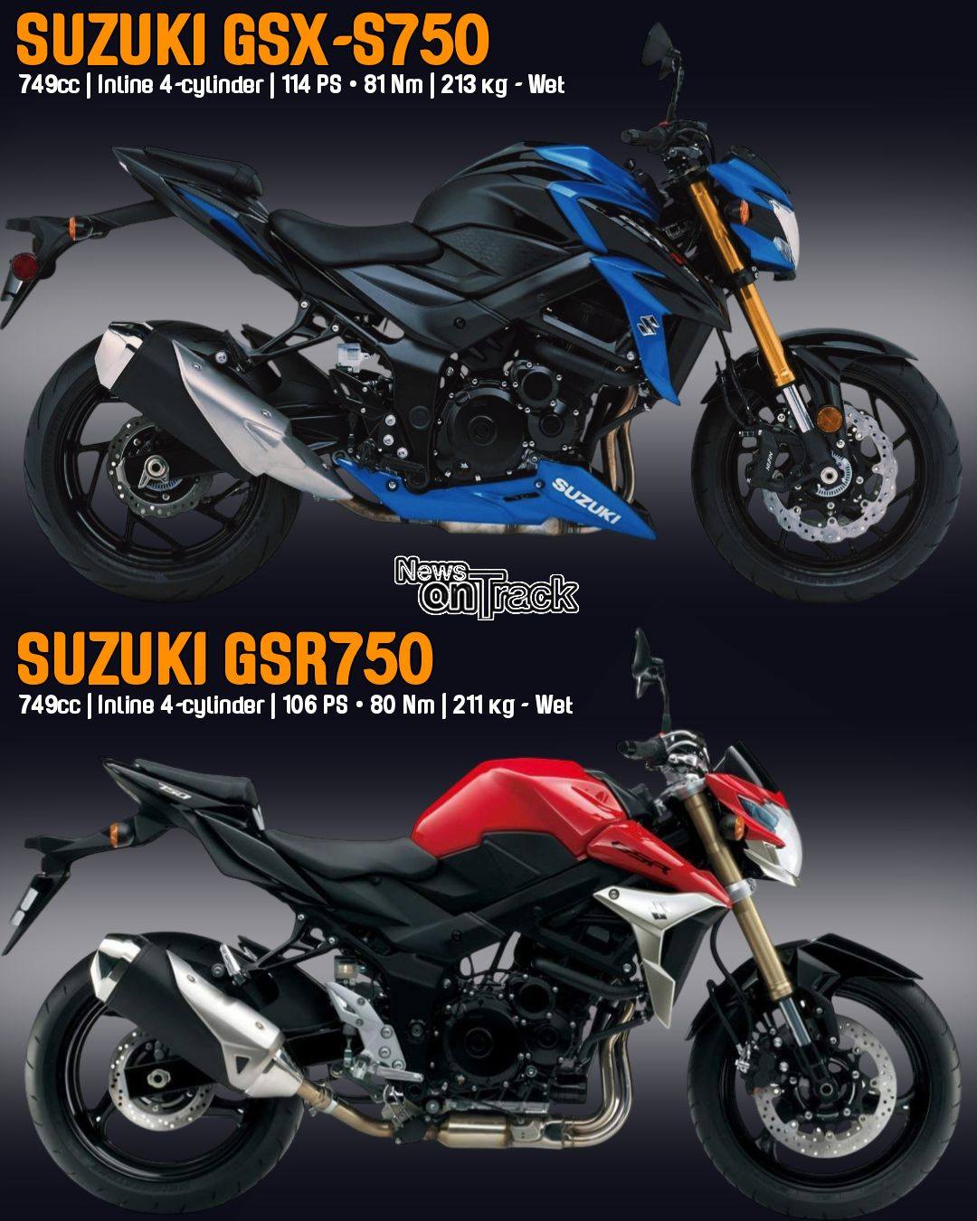 The Suzuki GSR750 (2011–2016) and its successor, the GSX-S750