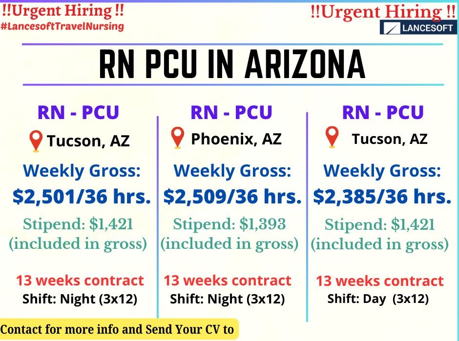 Travel Nurse Jobs - Med Surg/Tele, PCU/Stepdown, ICU : $2500 + Gross ...
