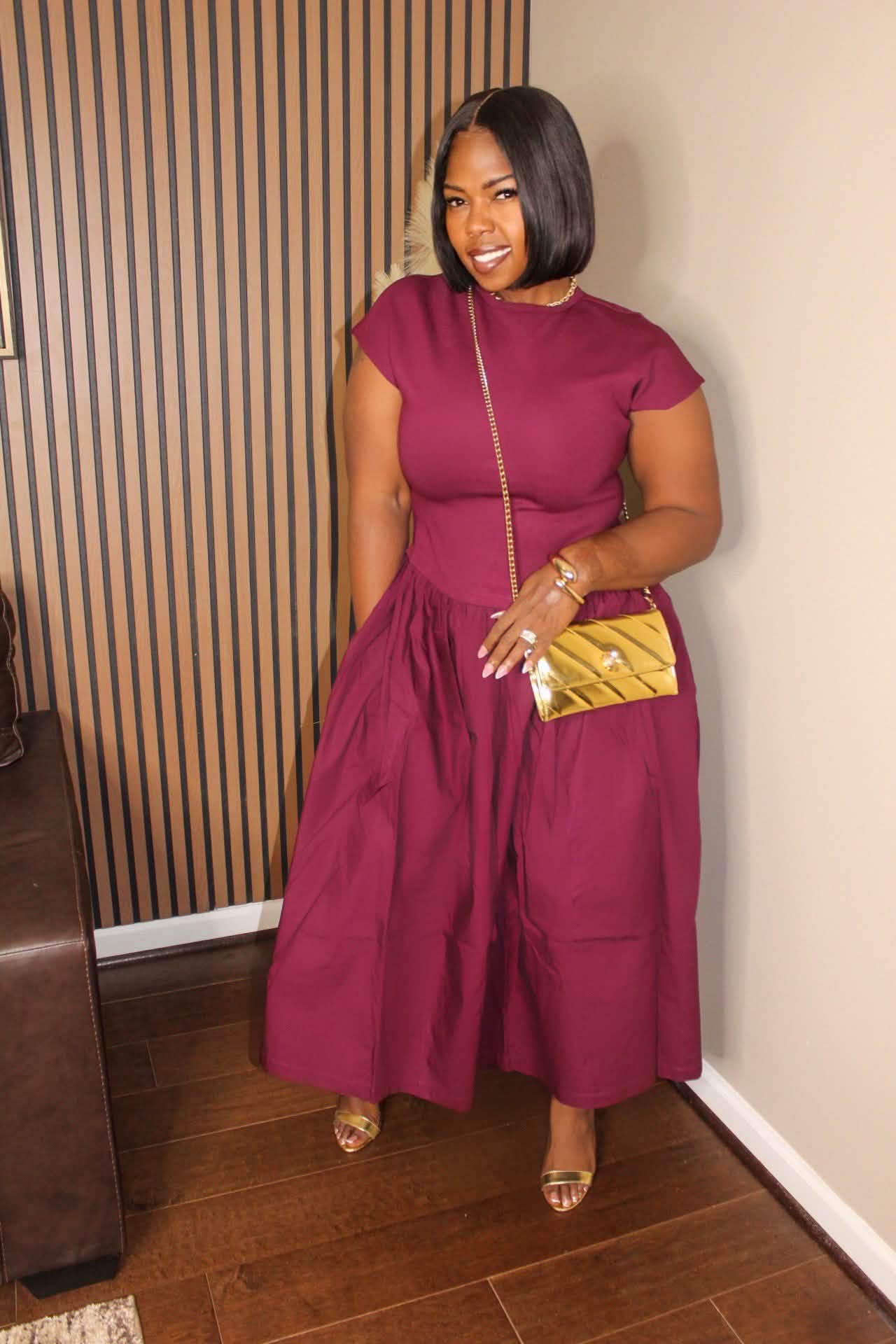 walmart burgundy dress Scoop with pockets at for fall events GL-08.20.25 seamed bodice (with hidden AMARI Gown - Royal Ladies SIze:12