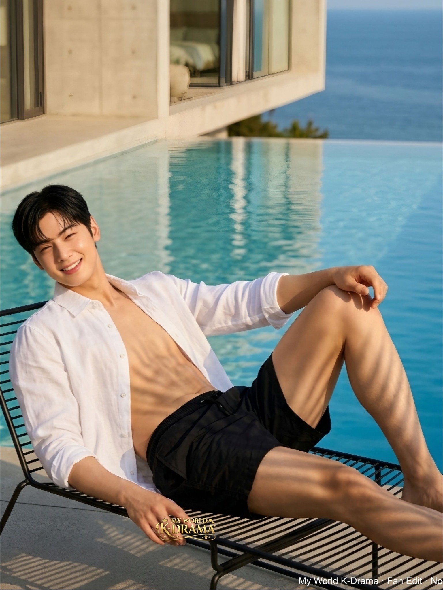 CHA EUN-WOO 2022 ファンミーティング ビーチタオル Relaxed, effortless, and simply perfect… Cha Eun-woo shining even