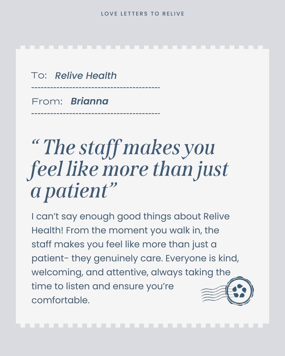 Relive - Love Letters to Relive At Relive Health, you’re more than just ...