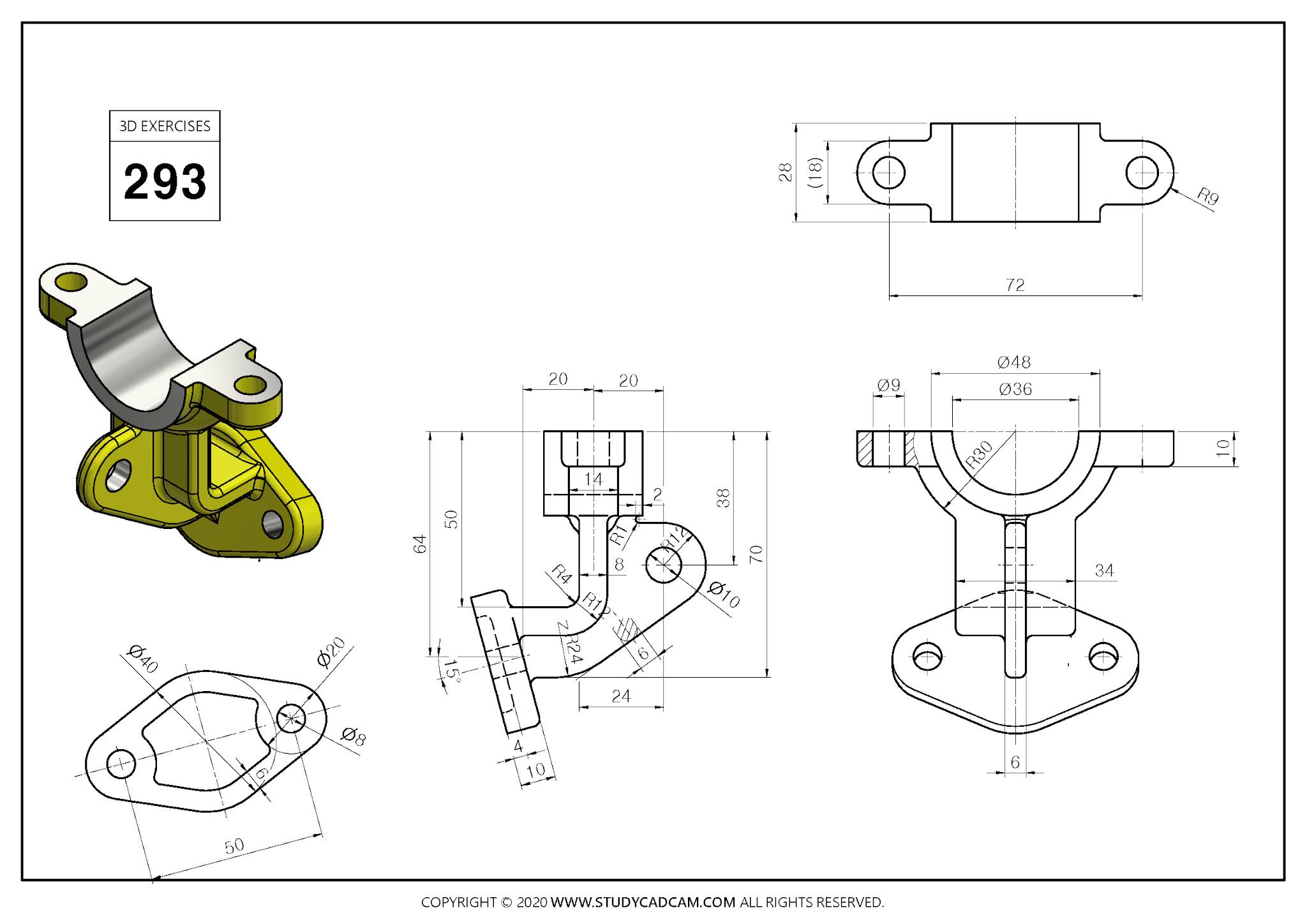 CAD - practise basic exercise 3D model #exercise #model #SolidWorks I ...