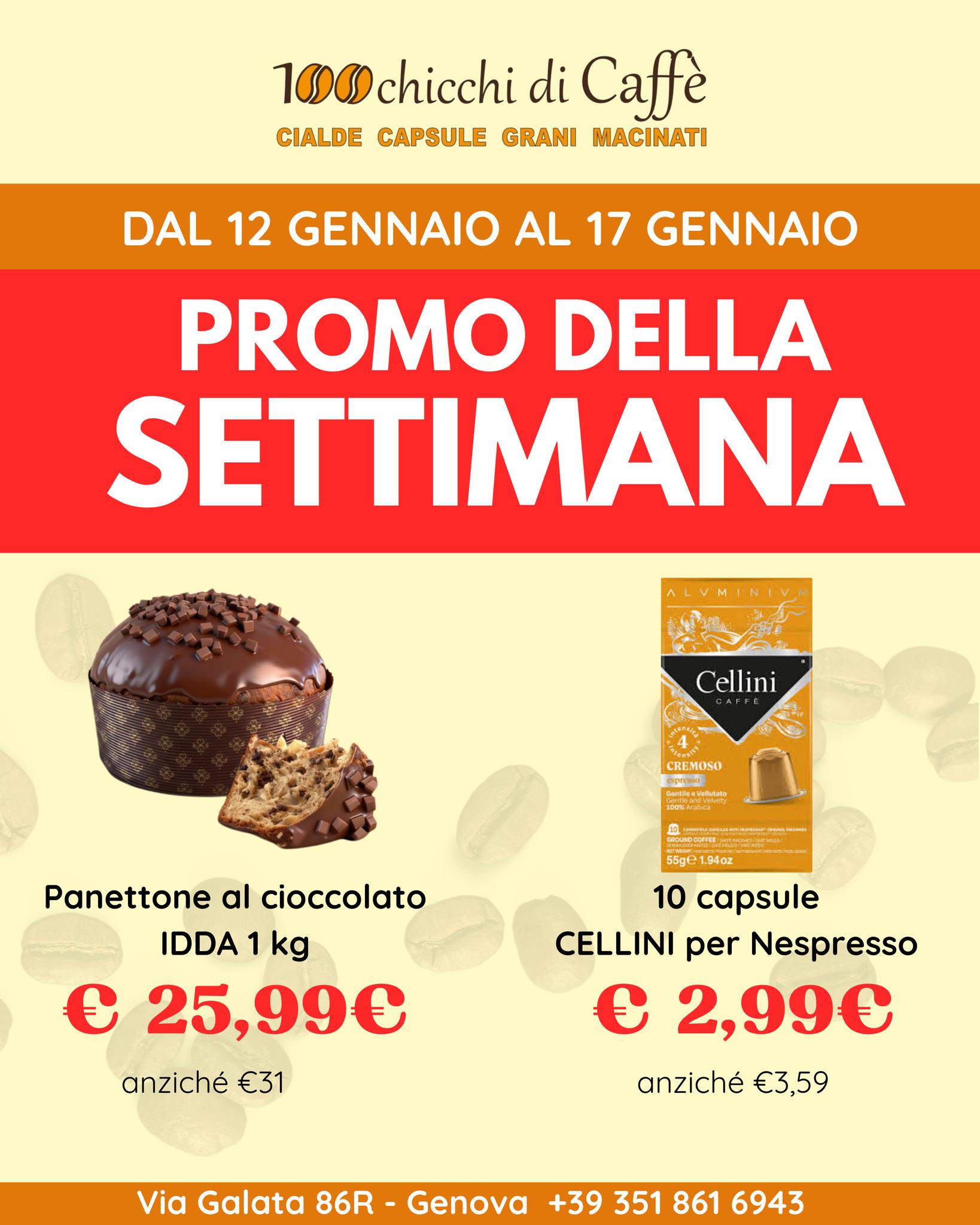 100 Chicchi di caffè | Genova