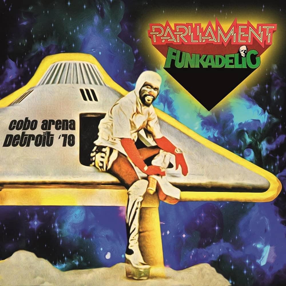 The Parliament and Funkadelic backstage at Cobo Hall in Detroit