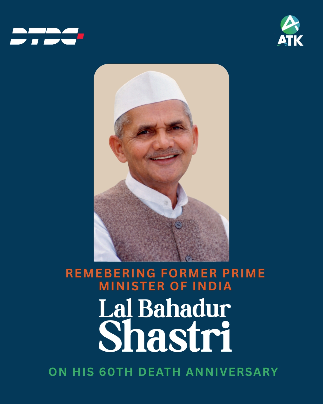 DTDC - On the death anniversary of Lal Bahadur Shastri Ji, we remember ...