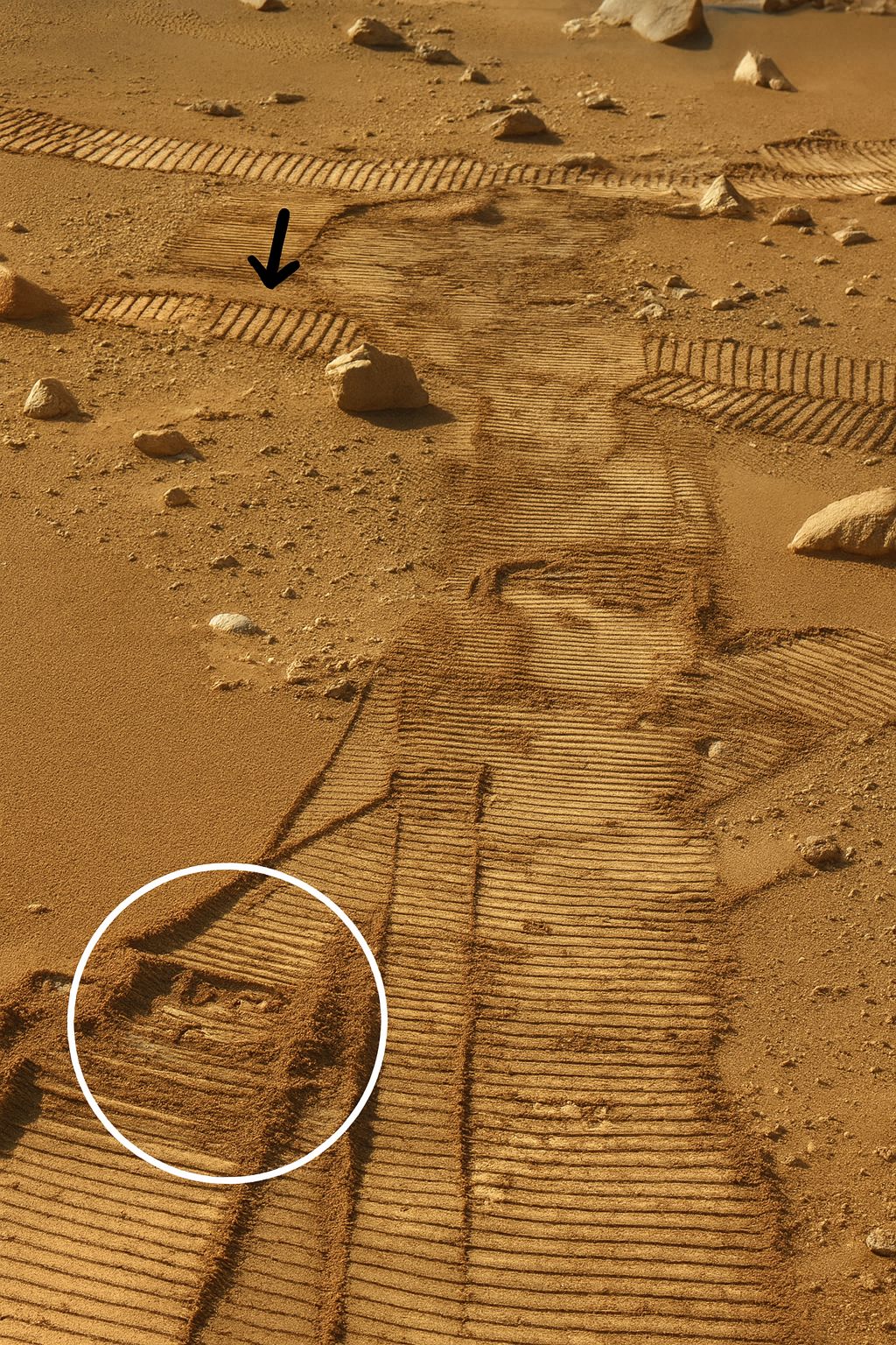 Space - 🚀 Martian Rover Tracks with a Hidden Signature! 🪐 Captured on ...