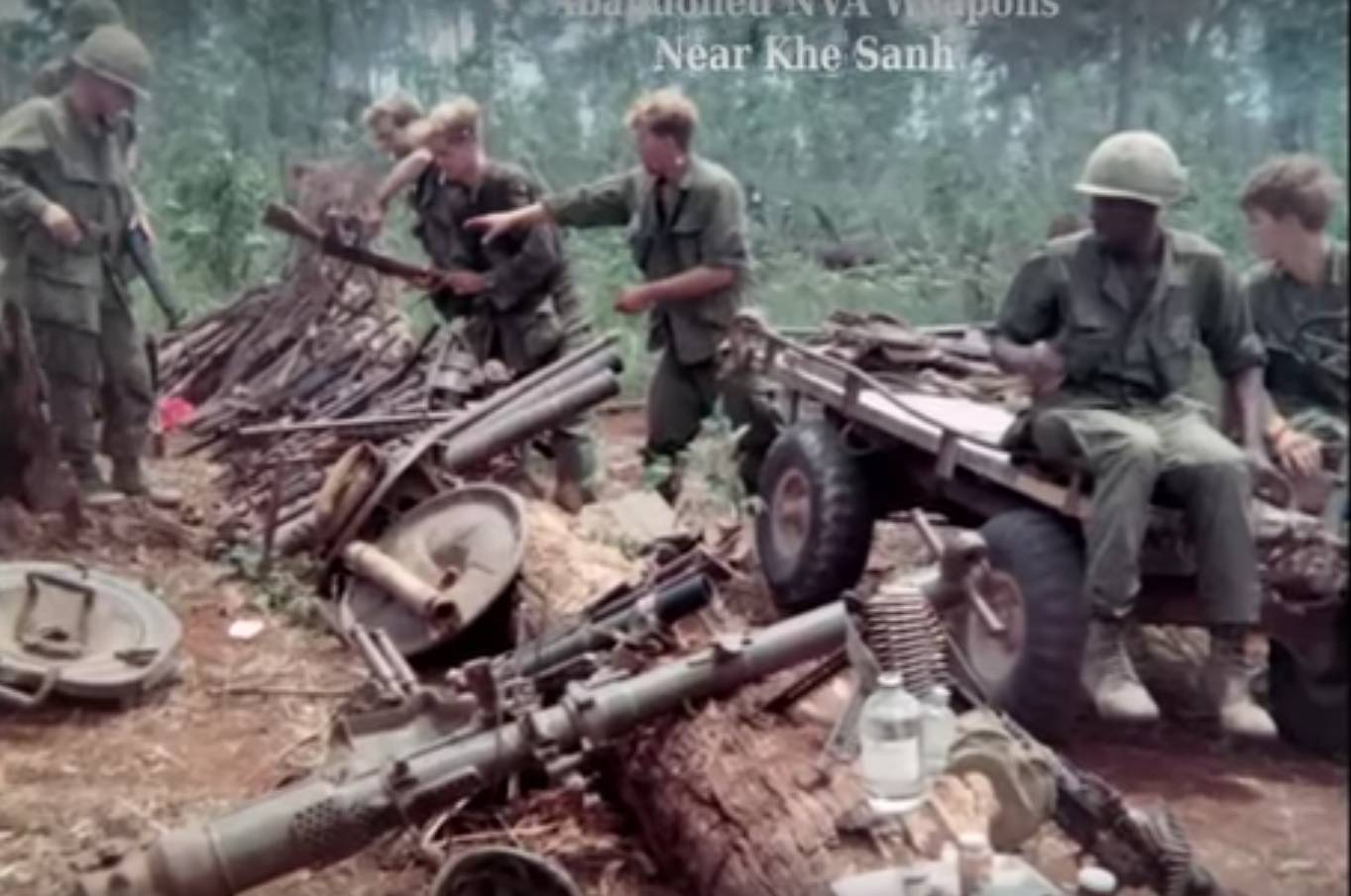 Captured VC weapons Ben Cat - Binh Duong 1965-66. Photo by Horst