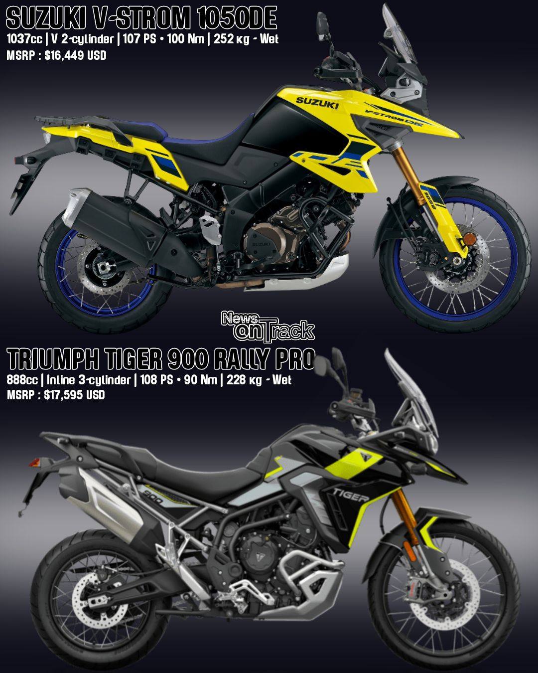 Yamaha TDM900 and Suzuki V-Strom 1000 motorcycle comparison