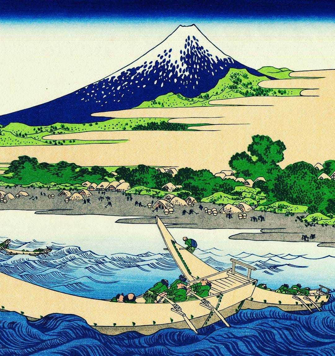 Fisherman in rolling waves