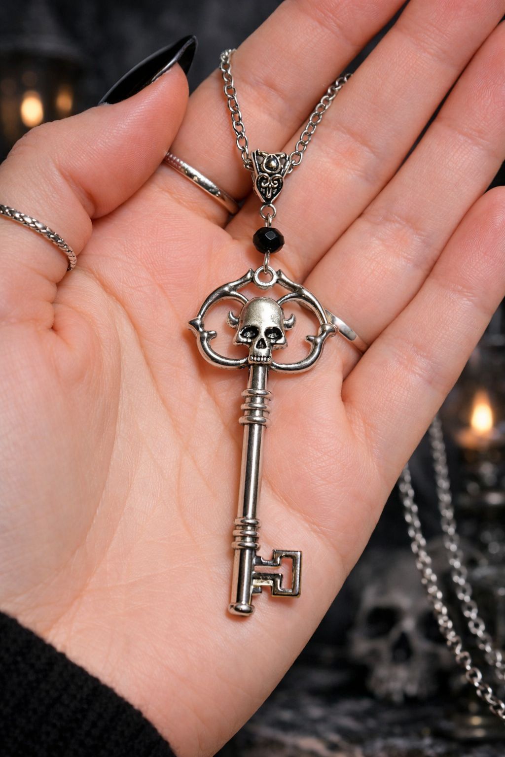 Skull - Elegant Skull Key Pendant Necklace 🖤 | Facebook