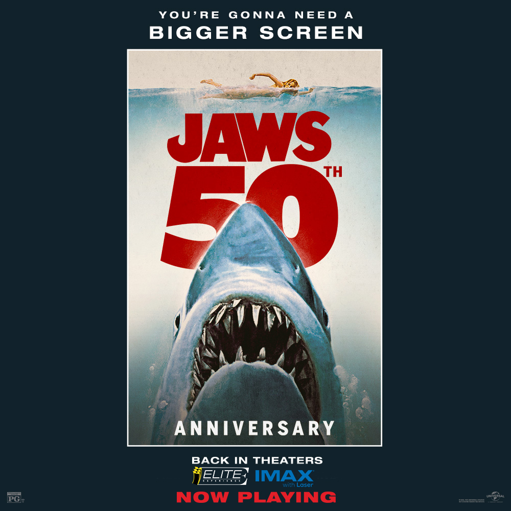 Experience Jaws 50th Anniversary in IMAX and receive a free mini