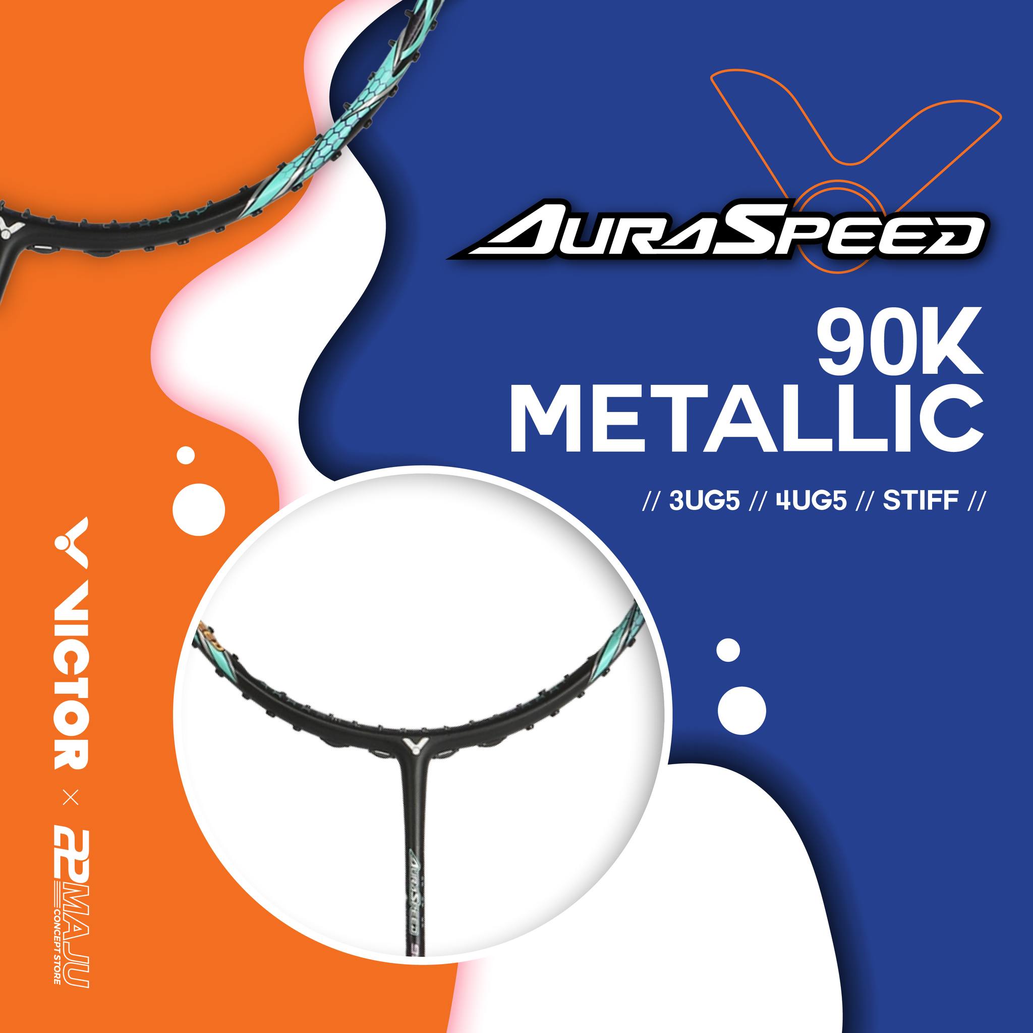 バドミントン ビクター AURASPEED 90K II 4ug5
