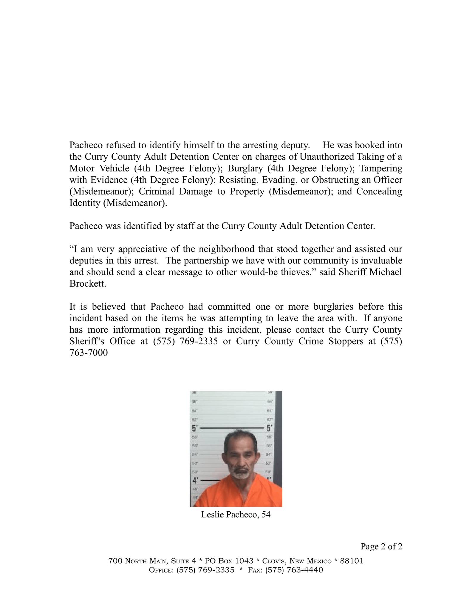 Curry County Sheriff's... - Curry County Sheriff's Office