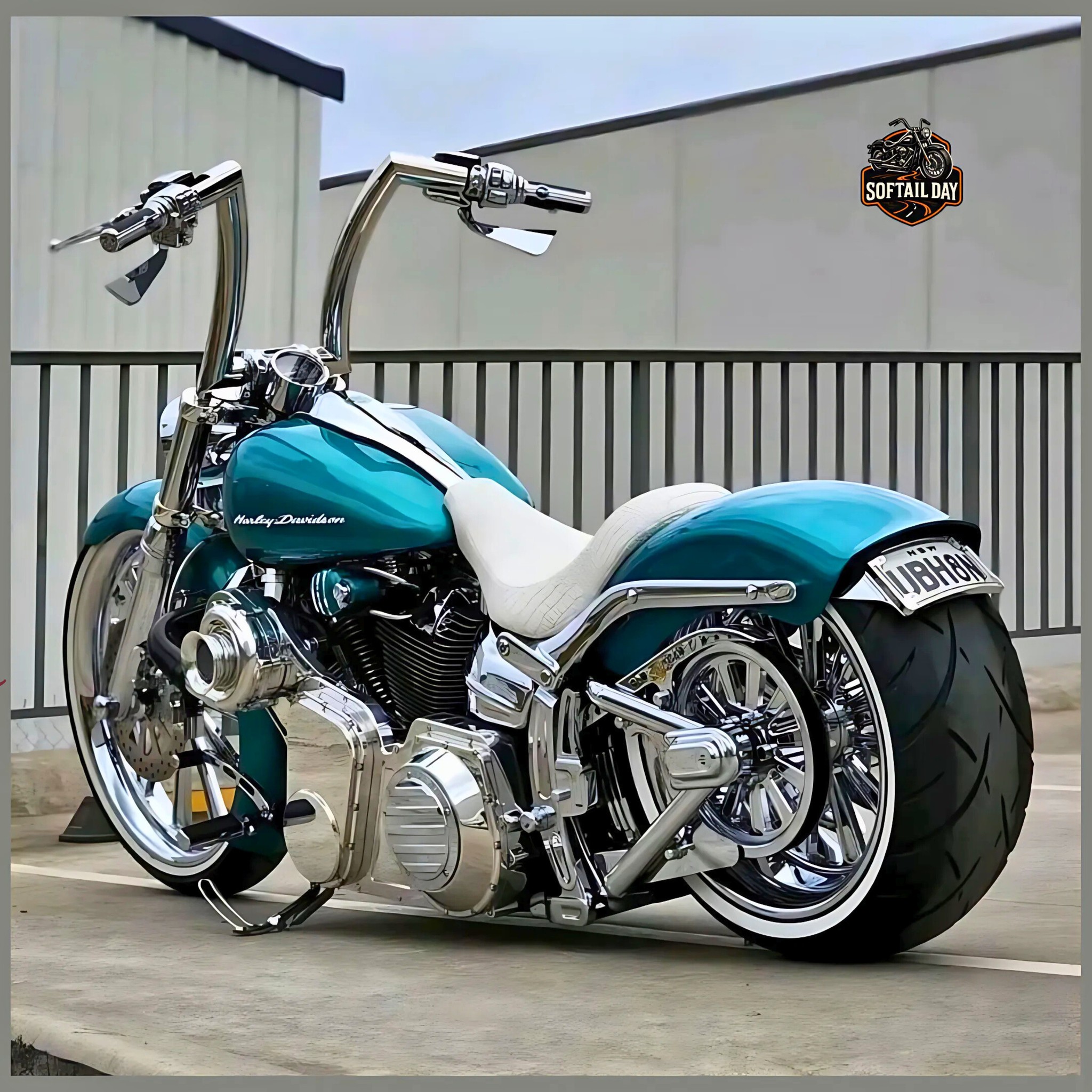 Custom Harley Davidson bike with chrome details