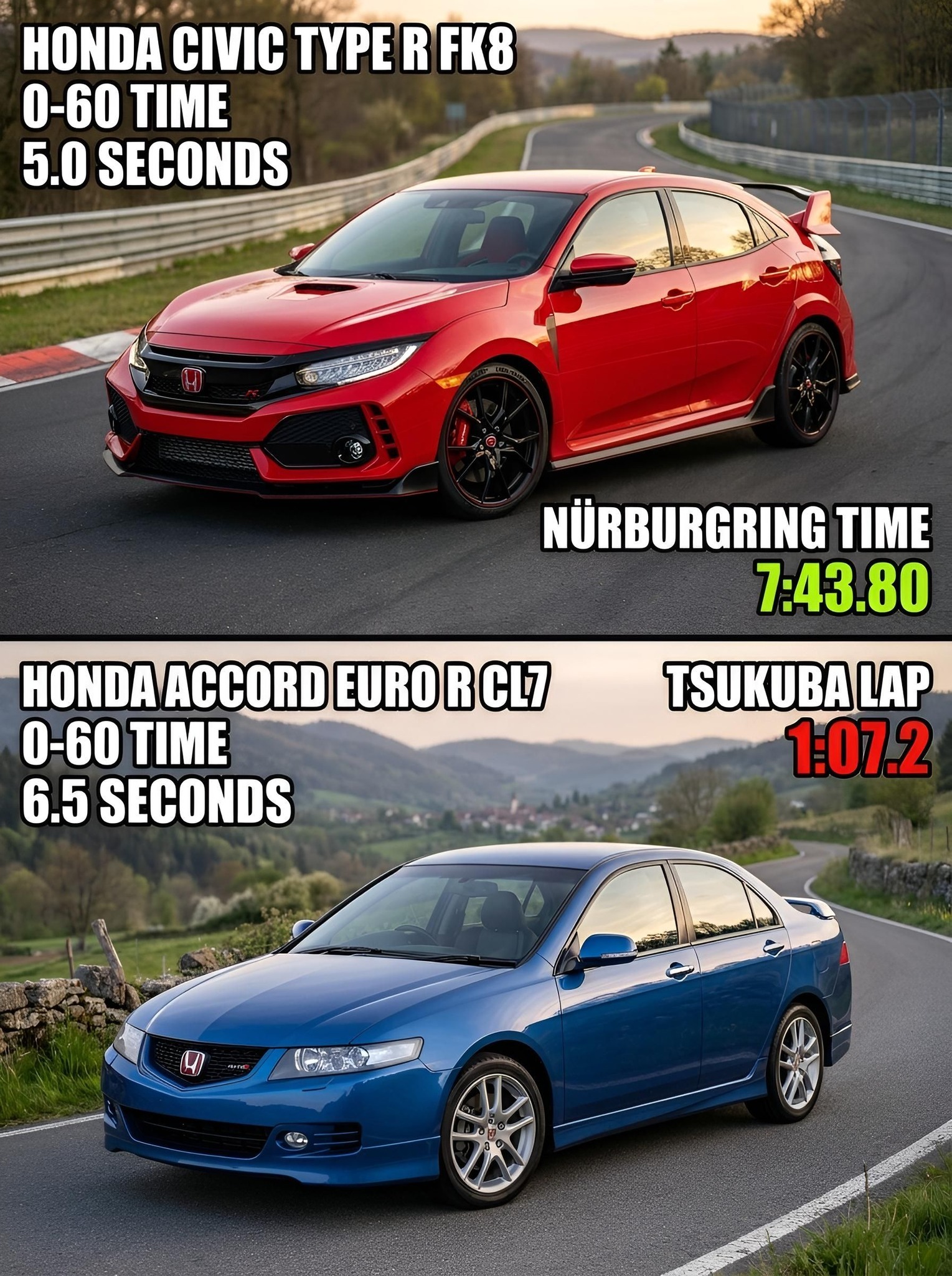 One is Honda's supercar. The other is a Civic. But they're closer