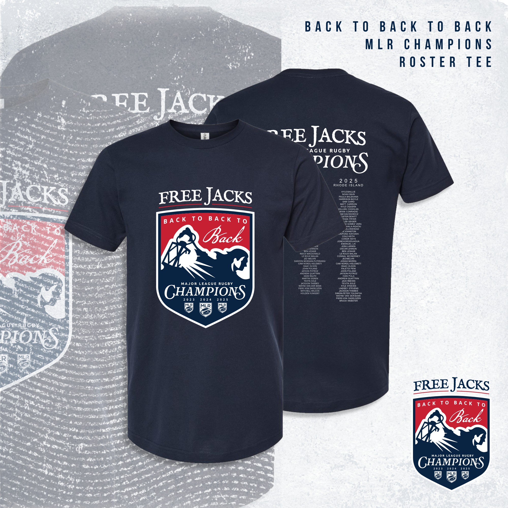 New England Free Jacks back to back MLR champions gear