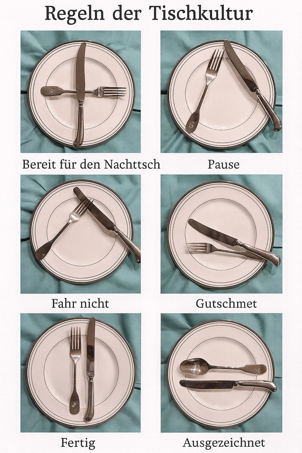Regeln der Tischkultur – Bestecksignale beim Essen 🍽️ Einführung Esskultur ist weit mehr als nur gutes Essen – sie zeigt Respekt, Achtsamkeit und Höflichkeit. In vielen Ländern gibt es feine, oft un