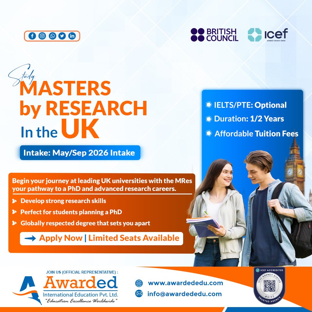 Awarded - STUDY IN THE UK 🇬🇧 MASTER BY RESEARCH (MRes) Intake: May ...