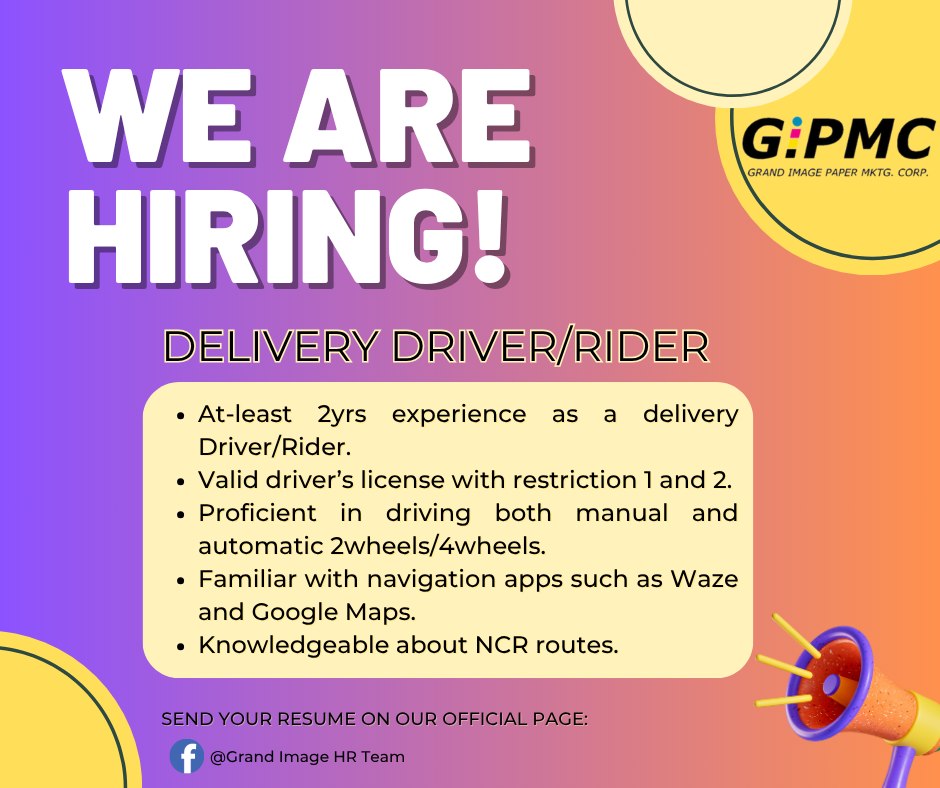 Delivery Riders / Drivers / Messenger - JOB HIRING | WE ARE HIRING ...