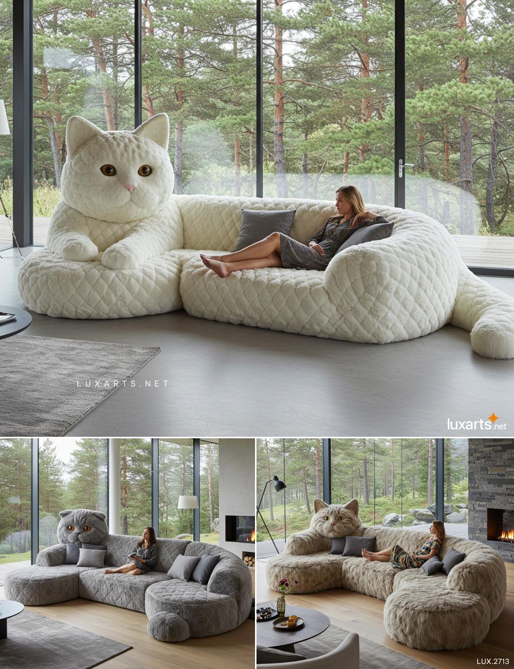 LuxArts - Snuggle up with this Giant Cat Sofa! 🐾🛋️ Purr-fect for cat ...