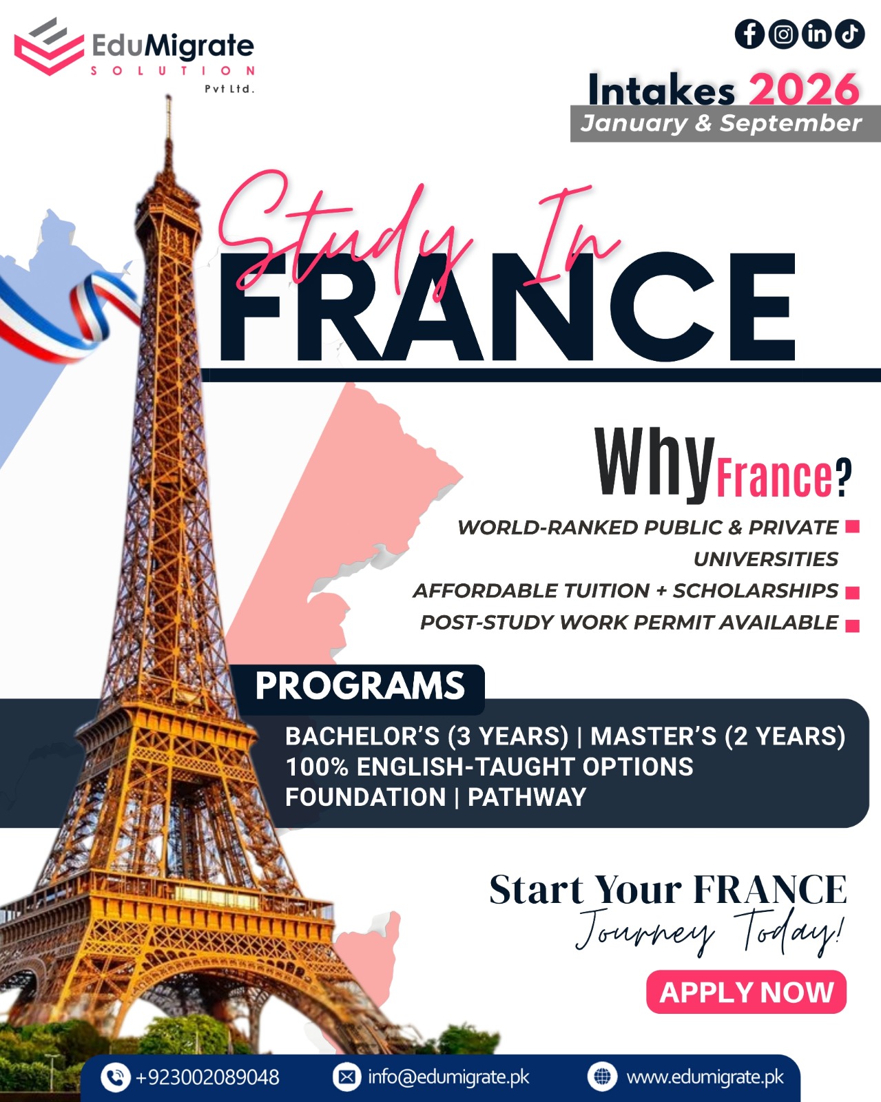 EduMigrate - 📚 Study in France — 2026 Intakes Now Open 🇫🇷 Access world ...