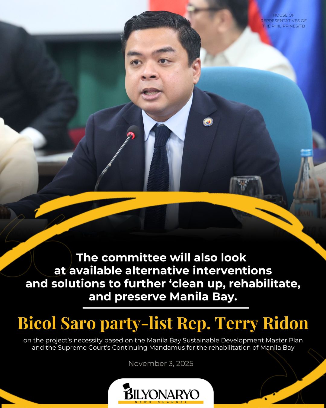 HOUSE PANEL TO PROBE MANILA BAY... - Bilyonaryo News Channel | Facebook