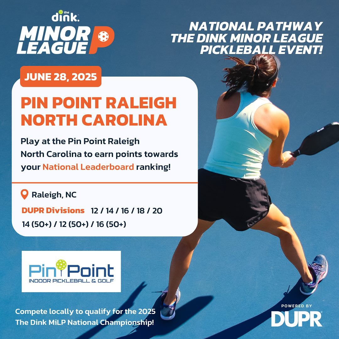 🔥 The Dink Minor... - Pin Point Indoor Pickleball & Golf | Facebook