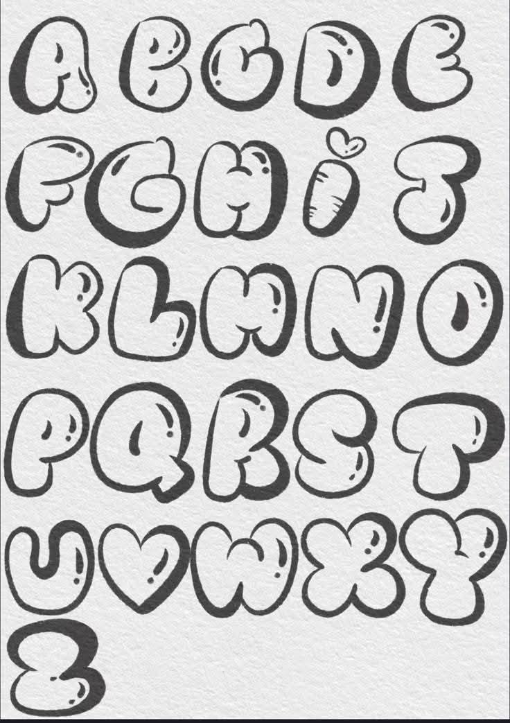 Letras de Abecedario Graffiti para... - El Rincón del Dibujo