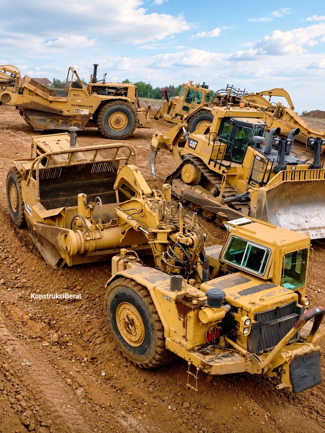 Caterpillar 627 scraper for large-scale earthmoving