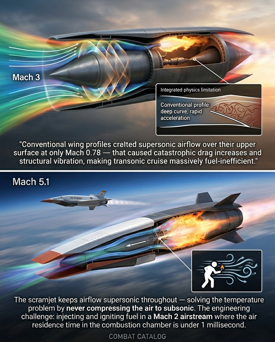 The scramjet engine solves hypersonic propulsion by never slowing