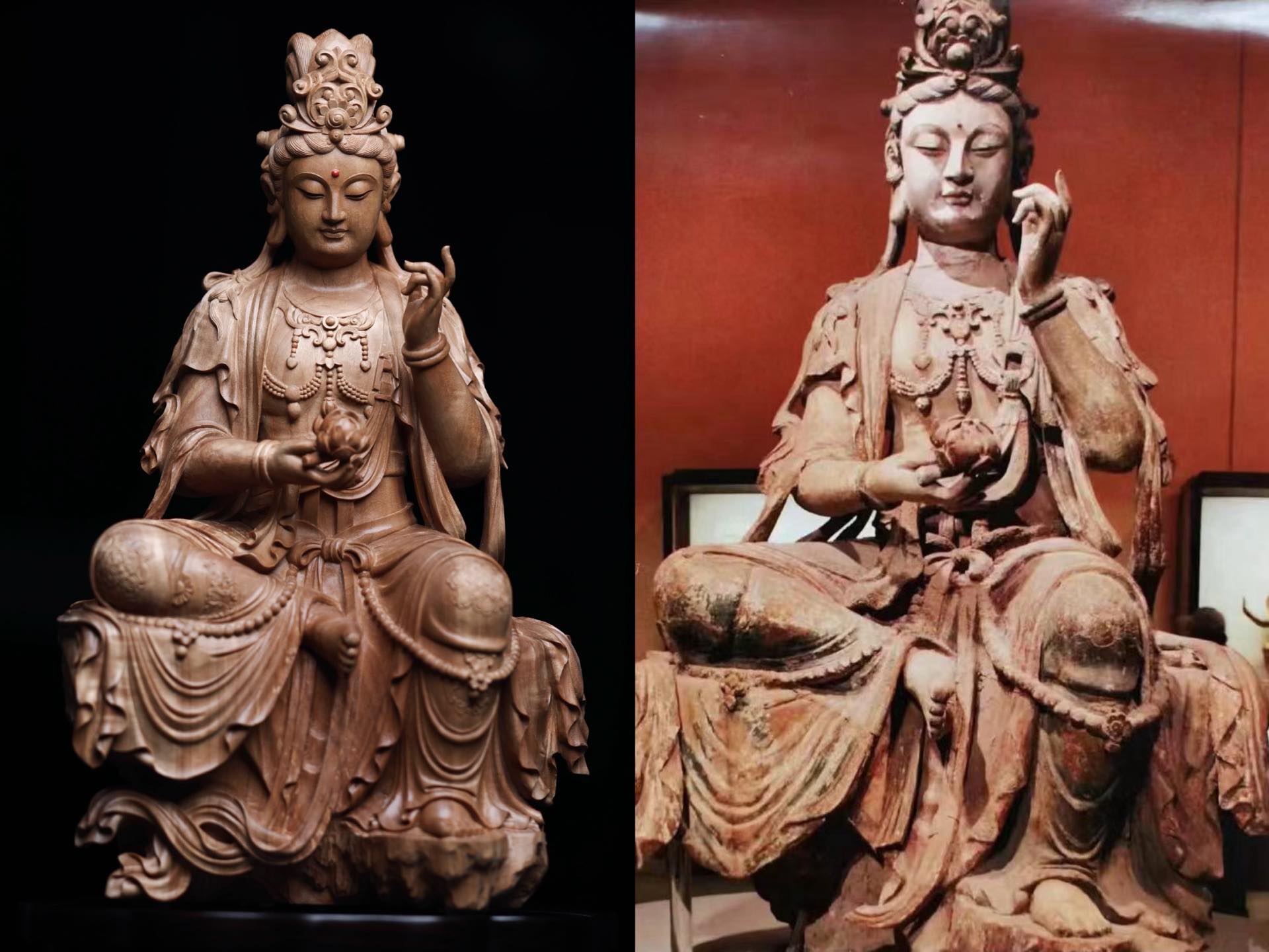 美術品 中国 民国 人形 二つ 置物 検索 紫檀 唐木 石榴 柘榴 瘤木 香合