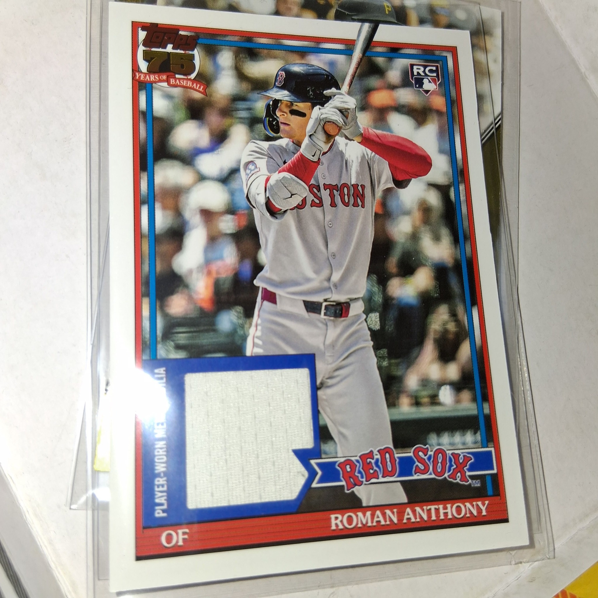 Roman Anthony Topps 2026 Series 1 Topps 75th Anniversary Jersey 