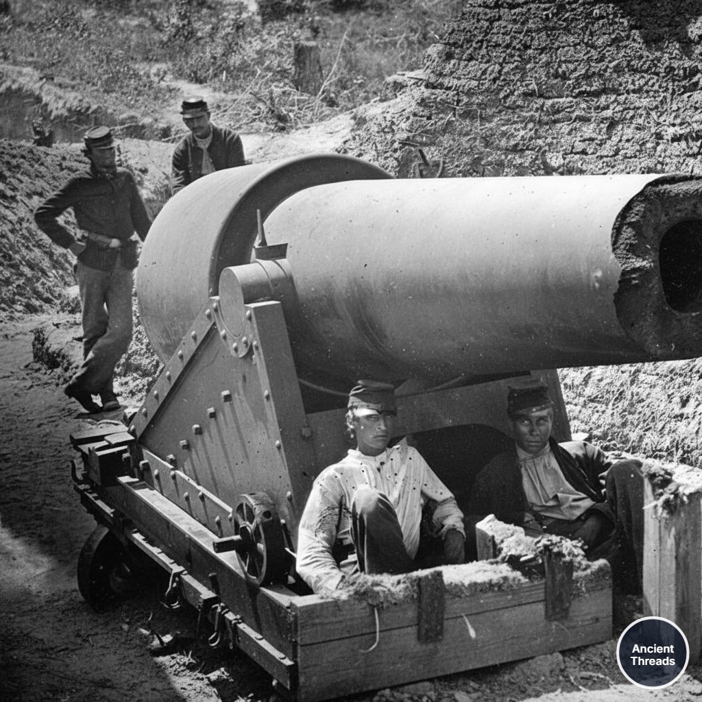 Ancient - The shattered muzzle of a 300-pounder Parrott Rifle after it ...