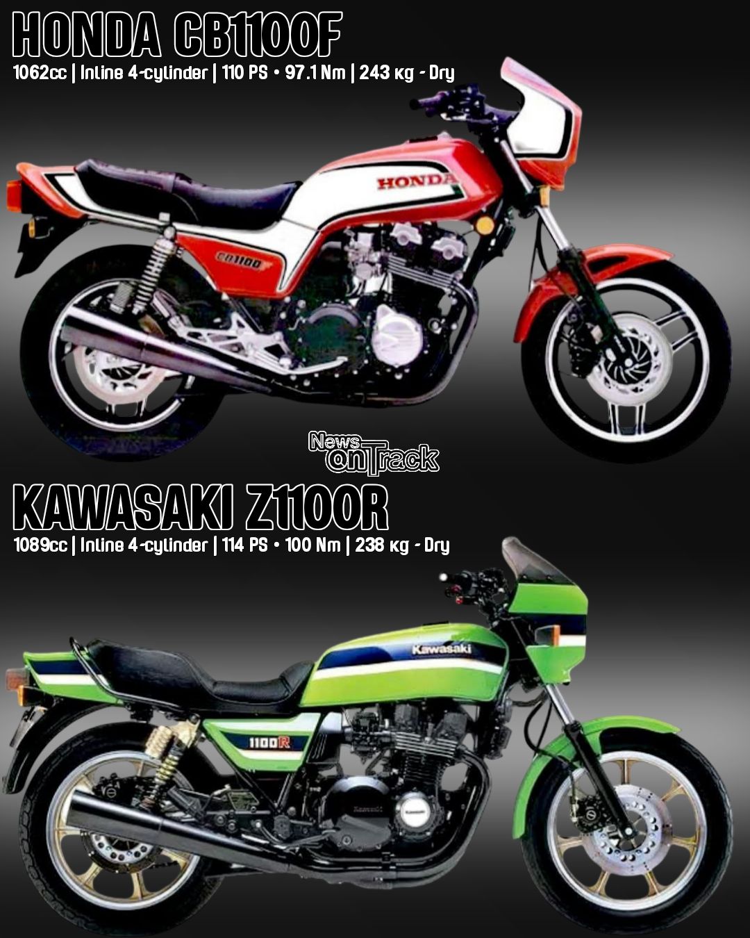 The showdown between the 1984–1985 Kawasaki Z1100R and the 1983