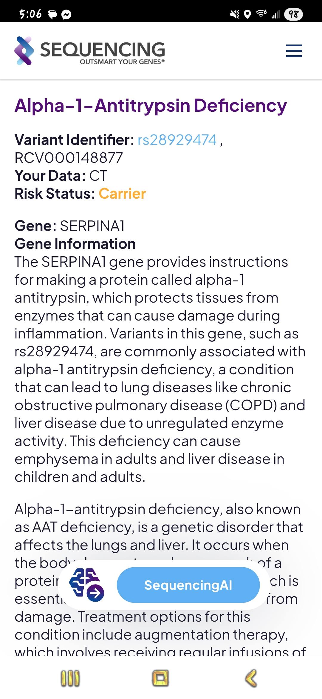 Hey there! So my genetic testing came back from Sequencing. When I