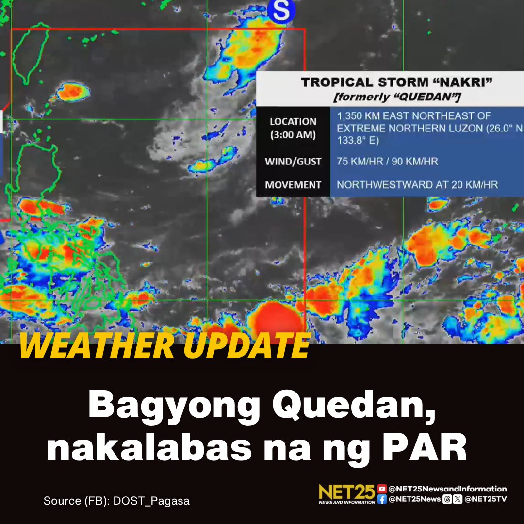 NET25 - As of 2 a.m., tuluyan nang nakalabas ng Philippine area of ...