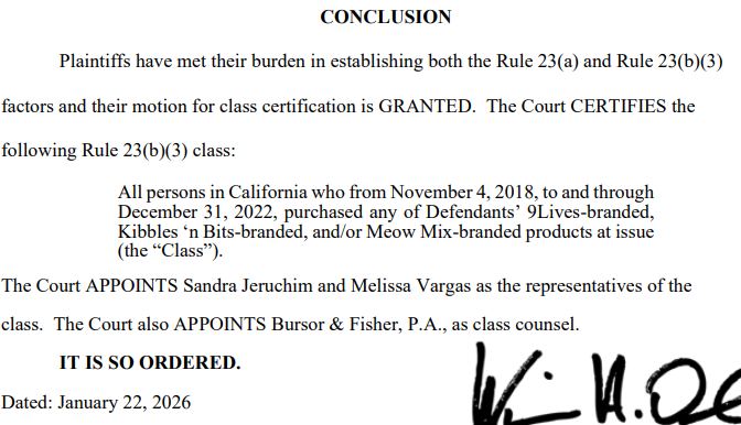Class Action Alerts | # **Kibbles 'n Bits, Meow Mix and 9Lives class ...