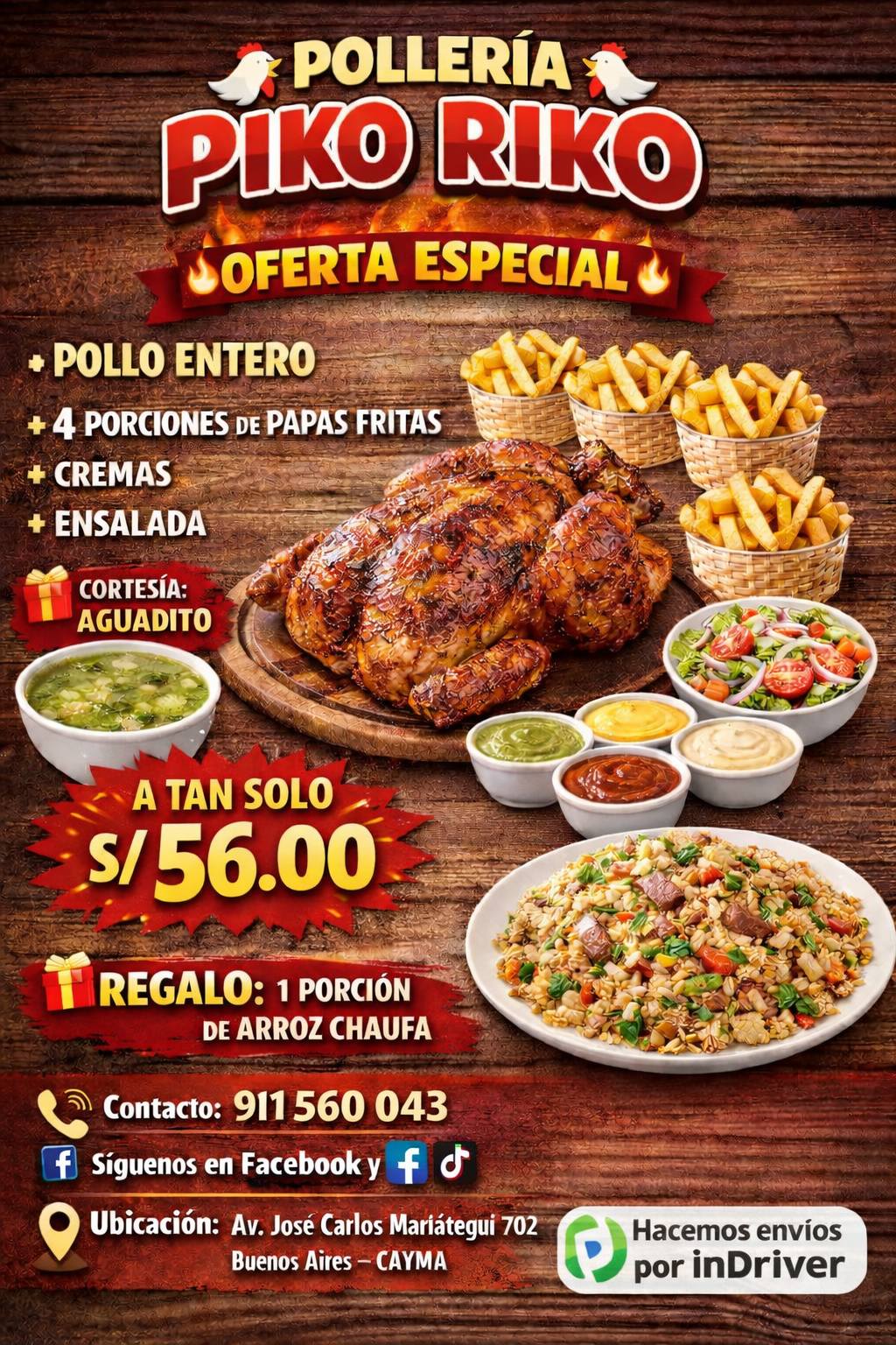 🍟🍗 APROVECHA🍟🍗 DELIVERY 912 560 043... - Polleria PIKO RIKO | Facebook