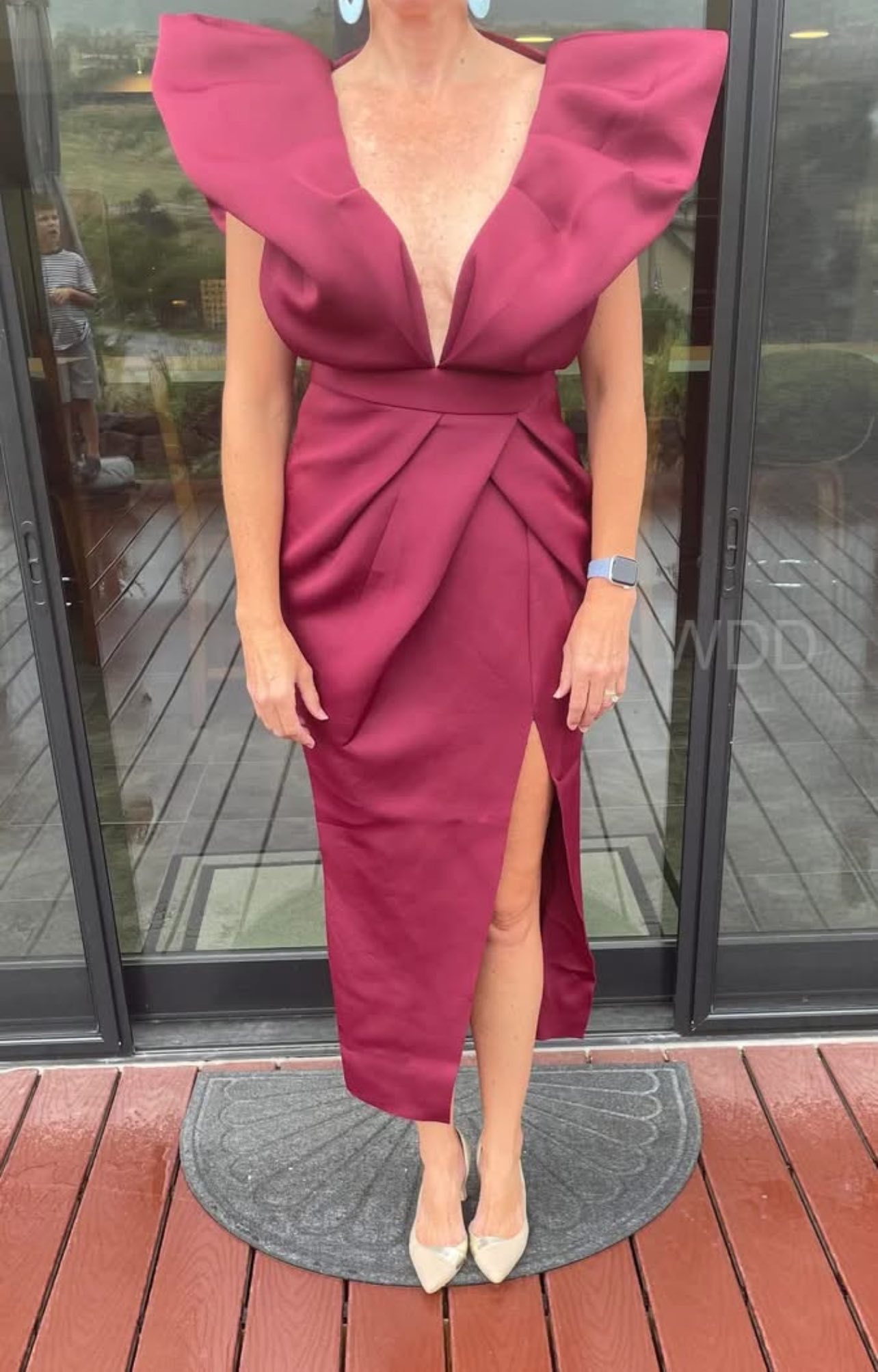 wrap dress too low cut Is this rehearsal dinner revealing? Color:White/Light Blue Linen Long Shirt Loose Mia Bambina Couture 2027 Fashion