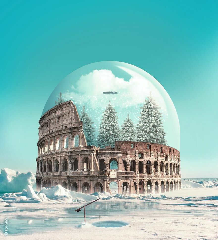 Weird, Fantastic, Beautiful and Odd | Rome Snow Globe by Zak Eazy ...