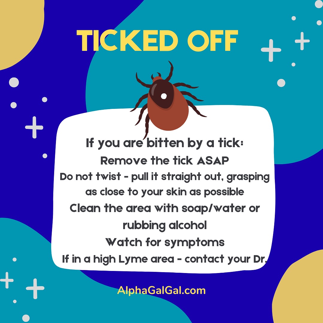 AlphaGal - 🚨 Tick Bite? Here’s what to do! ️ Remove the tick ASAP ...