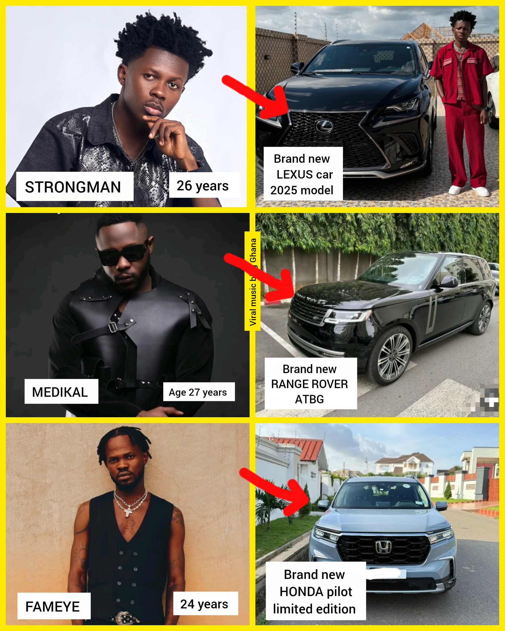 Viral - 🇬🇭some Ghana musician and their cars they drive Just a few ...