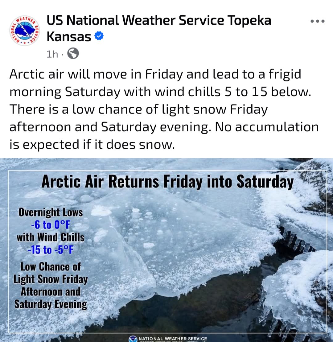 🚨 WINTER WEATHER WARNING 🚨... - Kickapoo Tribe in Kansas | Facebook